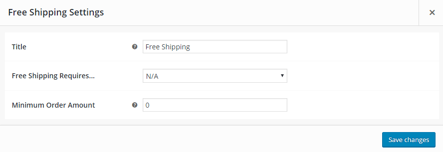 Free Shipping Settings