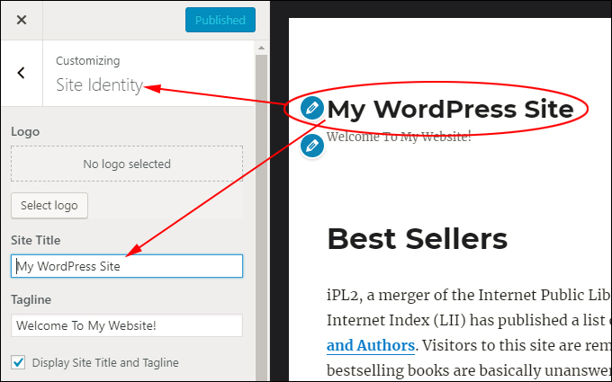 Edit WordPress theme elements in live preview mode