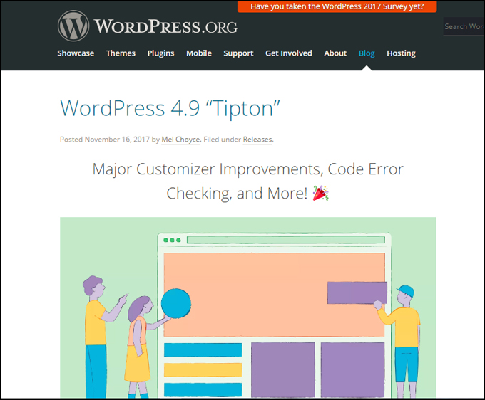 WordPress 4.9 Tipton