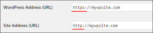 Set both URLs to 'https' if using SSL to avoid errors