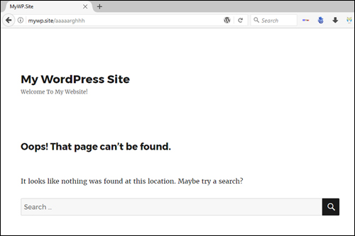 WordPress 404 Error Page