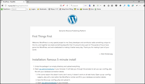 WordPress ReadMe file